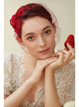 Bridal Wedding Veil Headdress Mesh Lace Head Hat