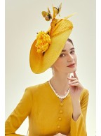 Derby Wide Brim Yellow Butterfly Church Hat