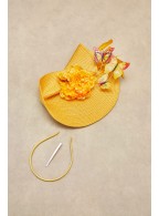 Derby Wide Brim Yellow Butterfly Church Hat