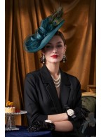 Peacock Feather Tea Party Headdress Hat
