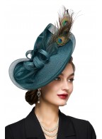 Peacock Feather Tea Party Headdress Hat