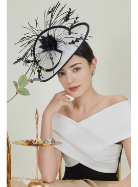 Suitable for bride wedding party feather hat