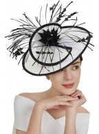 Suitable for bride wedding party feather hat