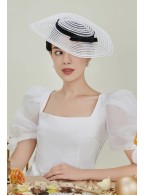 Wide Brim Tea Party Tiara Wedding Hat