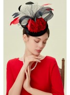 Women's Magenta Flower Dress Party Hat