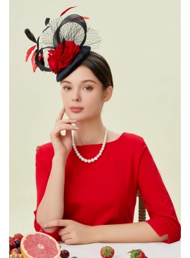 Women's Magenta Flower Dress Party Hat