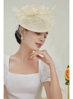 Women's Solid Color Charming Hat with Veil