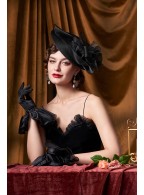 Women's Tea Party Hat with Organza Flowers