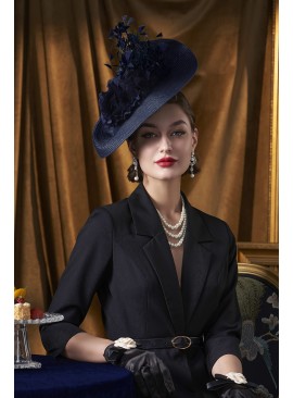 Women's Tea Party Headdress Feather Church Hat