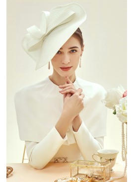 Women's headwear straw box hat suitable for cocktail wedding