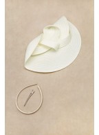 Women's headwear straw box hat suitable for cocktail wedding