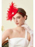 Yellow Peacock Feather Glamorous Party Hat